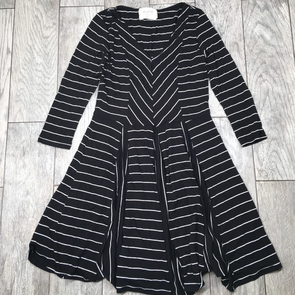 Anthropologie Black and white striped dress